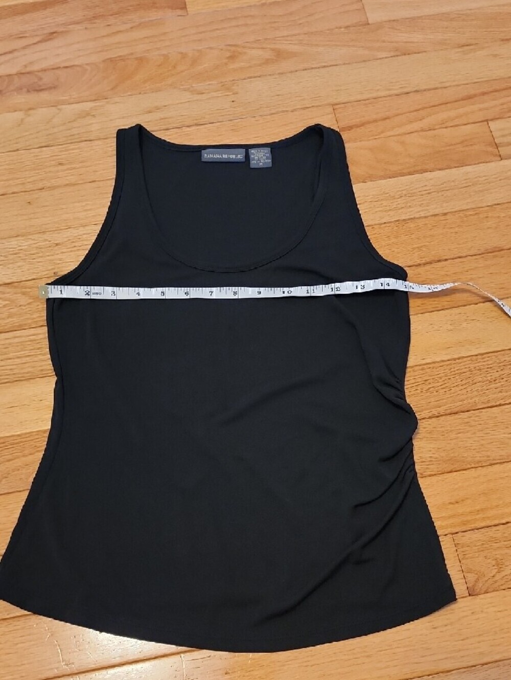 Banana Republic Black Scoop Neck Tank with Side Ruching - Picture 6 of 6